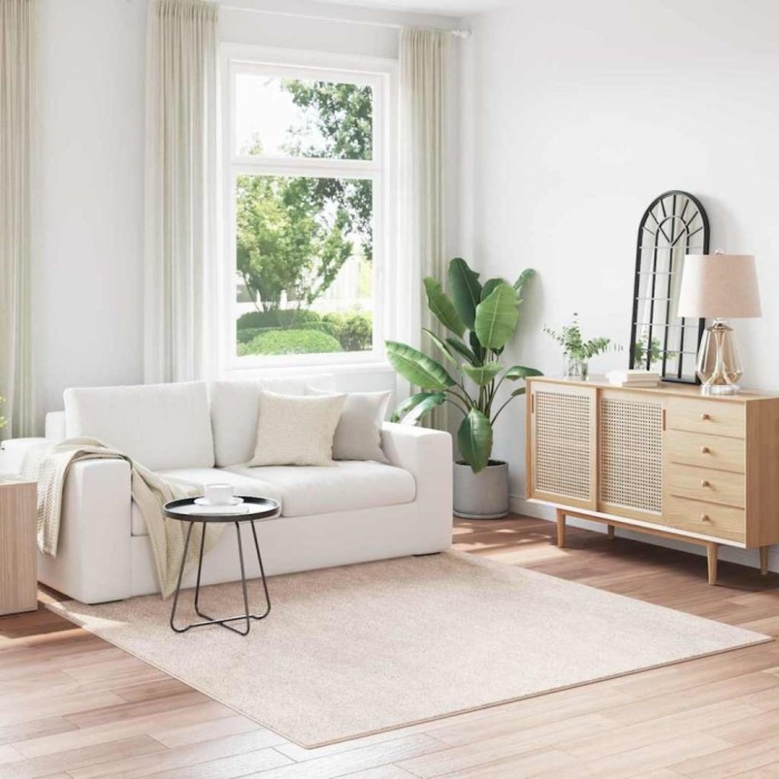 vidaXL Covor Shaggy Antiderapant Crem 200 x 200 cm PP 4019785
