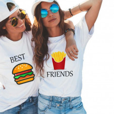 Set doua tricouri dama albe - Best Friends - L