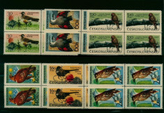 Cehoslovacia 1965, fauna, pasari, Mi. 1568/1573 MNH, bloc de 4 foto