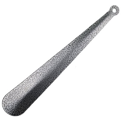 Incaltator Pufo metalic lung de 45 cm pentru pantofi, argintiu/ negru foto