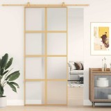 Cumpara ieftin Ușă glisantă, auriu, 90x205 cm, sticlă ESG mată și aluminiu
