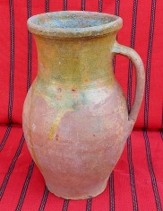 Vas de lut ars de 2 litri, ulcea ceramica traditionala romaneasca 70 ani