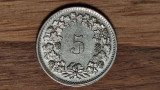 Elvetia - moneda de colectie - 5 rappen 1970 fara B, mai rara - impecabila !, Europa