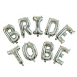 Set baloane din folie metalizata, flippy, model bride to be, litere de 40 cm, baloane party, ambalaj individual, pai inclus, umflare cu aer sau heliu,