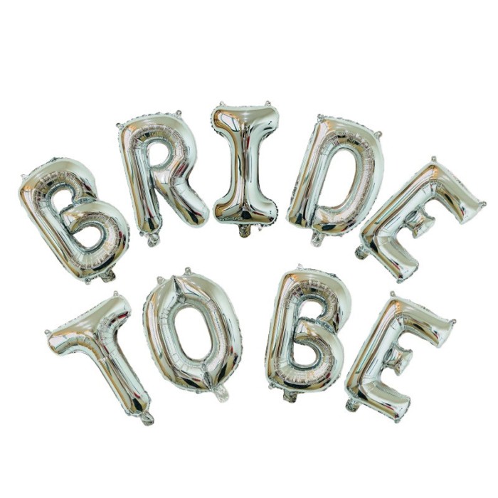 Set baloane din folie metalizata, flippy, model bride to be, litere de 40 cm, baloane party, ambalaj individual, pai inclus, umflare cu aer sau heliu,
