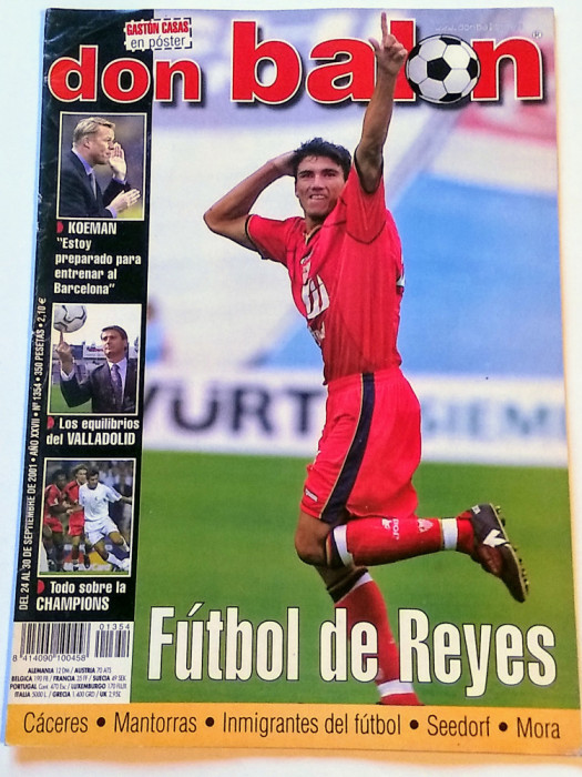 Revista fotbal - &quot;DON BALON&quot; (24.09. -30.09.2001) poster jucatorul CASAS