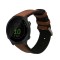 Curea Kwmobile pentru Garmin Forerunner 55, Maro/Negru, Piele naturala, KWM0000253G001C