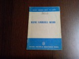 DESPRE FENOMENELE NATURII - Pentru Cursurile Serale de Partid - P.R.M, 1949, 30p, Alta editura