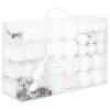 Set globuri si decoratiuni de Craciun, 101 piese, diverse dimensiuni, alb Household NewTrend