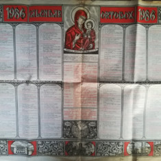 Calendar creștin ortodox 1986