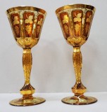 Pereche de pahare din cristal Bohemia, Egermann, Cehia, Secol XX