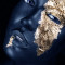 Tablou canvas Make-up auriu-blue, 40 x 60 cm