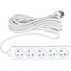 Prelungitor cu impamantare, 5 locasuri, lungime 5 m, Alb, 1 mmp, 10A, Oem