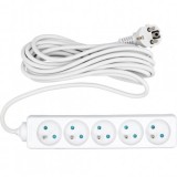 Prelungitor cu impamantare, 5 locasuri, lungime 5 m, Alb, 1 mmp, 10A, Oem