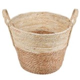 Cos de depozitare rotund, natural, cu manere, 40x30 cm, CMCLASS