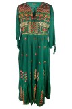 Rochie Dama Verde S Casual Broderie Raion Lungime 140cm Bust 100cm R777, Bumbac