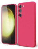 Husa de protectie din Silicon cu Microfibra la interior compatibila Samsung Galaxy A35 5G, Rosu Fluorescent, Oem