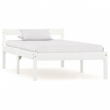 Cadru de pat, alb, 90 x 200 cm, lemn masiv de pin, Cires, Dublu, Cu polite semirotunde, vidaXL