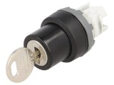 Comutator rotativ cu cheie 22mm 2 poziții negru