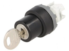 Comutator rotativ cu cheie 22mm 2 poziții negru