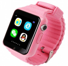 Ceas GPS Copii si Seniori iUni V8K, Touchscreen 1.54 inch, Pedometru, Bluetooth, Notificari, Camera, Pink foto