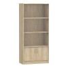 Biblioteca Stejar Pakoworld Burcy 80x40x177 cm, 3 Rafturi, Dulap Inferior, PAL Melaminat, Living, Birou
