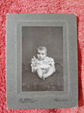 Fotografie tip CDV, bebelus, inceput de secol XX