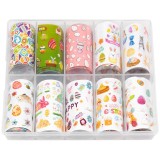 Cumpara ieftin Set Folii Transfer LUXORISE #59 Easter Joy, 10 buc, LUXORISE Nail Art