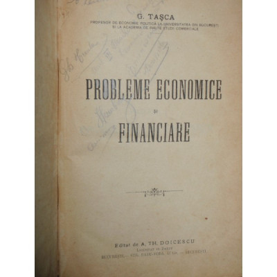 PROBLEME ECONOMICE SI FINANCIARE - G. TASCA foto