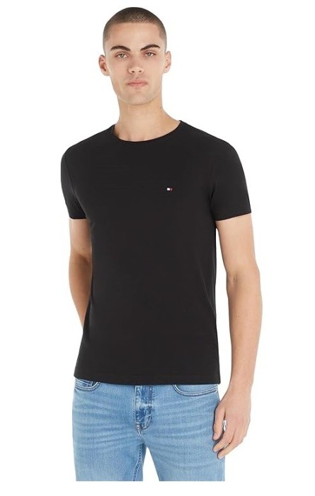 Tricou cu maneca scurta pentru barbati Tommy Hilfiger MW0MW27539, negru, M - OUTLET