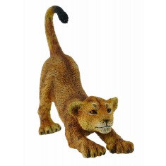 Pui de leu care se intinde S - Animal figurina