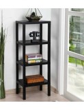 Raft de depozitare negru cu 4 polite 100x38x29 cm