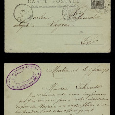 France 1898 Postcard Postal stationery - Montreuil-sous-Bois to Vayrac D.223