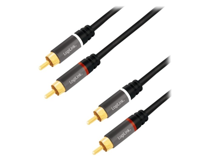 Cablu RCA Aurit Negru 0,5m