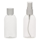 Set Sticle Călătorie, Transparente, 60ml, 2 Bucăți, Capac Alb, Plastic, Oem