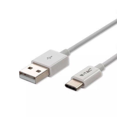 Cablu USB Type C 1m 2.4A alb SILVER EDITON V-TAC SKU-8486 foto