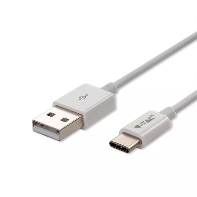 Cablu USB Type C 1m 2.4A alb SILVER EDITON V-TAC SKU-8486 foto