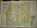 harta turistica a romaniei - dimensiuni 66/47 cm - din anul 1977 - limba engleza