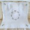 Fata de masa Vintage din bumbac cu broderie manuala aplicata tip quilt- Mimoze