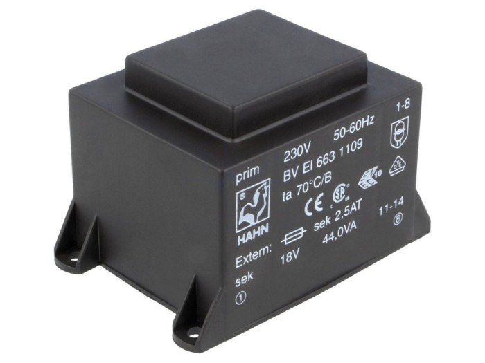 Transformator &icirc;ncapsulat 44VA 230VAC 18V