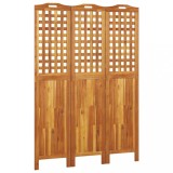 Cumpara ieftin Paravan de camera 3 panouri 121,5x2x180 cm lemn masiv de acacia