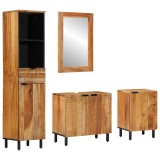 Cumpara ieftin Set dulap baie 4 buc. natural 38 x 33 x 160 cm