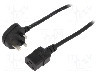 Cablu alimentare AC, 1m, 3 fire, culoare negru, BS 1363 (G) mufa, IEC C19 mama, LIAN DUNG -