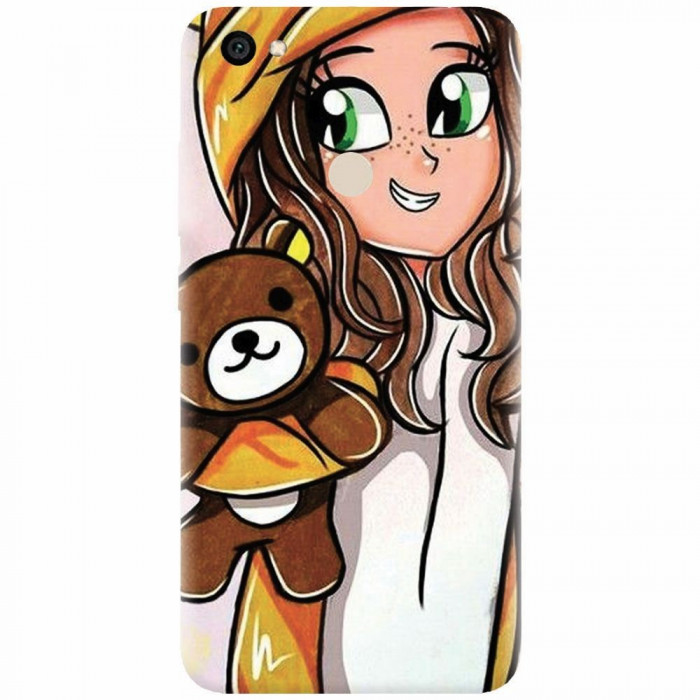 Husa silicon pentru Xiaomi Redmi Note 5A, Girl With Little Bear