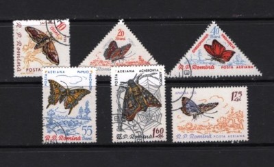 ROMANIA 1960 - INSECTE. FLUTURI. SERIE STAMPILATA, P2 foto