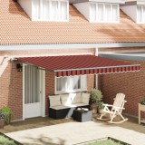vidaXL Marchiză retractabilă automată cu LED portocalie și maro 400x350 cm