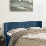 VidaXL Tăblie pat cu aripioare albastru &icirc;nchis 147x16x78/88 cm catifea 3118540