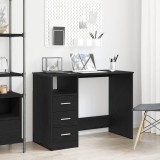 Cumpara ieftin Birou cu sertare, stejar negru, 102x50x76 cm, lemn prelucrat