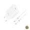 Incarcator Retea Cu Cablu USB-C XO Design CE15 20W 3A 1 x USB-C Alb