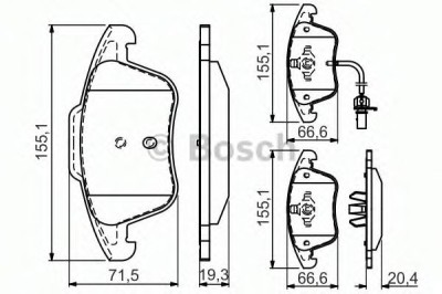 Set placute frana,frana disc AUDI A4 Allroad (8KH, B8) (2009 - 2016) BOSCH 0 986 494 538 foto